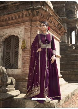 Purple Designer Party Wear Georgette Anarkali Suit