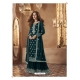 Teal Designer Party Wear Faux Georgette Palazzo Salwar Suit