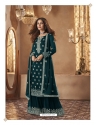 Teal Designer Party Wear Faux Georgette Palazzo Salwar Suit