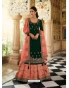 Dark Green Designer Party Wear Georgette Wedding Lehenga Suit