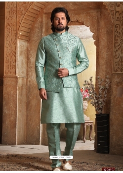 Grayish Green Exclusive Readymade Kurta Pajama With Jacket