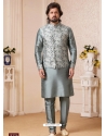 Grey Exclusive Readymade Kurta Pajama With Jacket