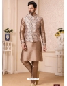 Beige Exclusive Readymade Kurta Pajama With Jacket