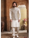 Off White Exclusive Readymade Kurta Pajama With Jacket