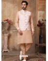 Light Orange Exclusive Readymade Kurta Pajama With Jacket