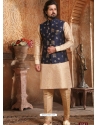 Cream Exclusive Readymade Kurta Pajama With Jacket