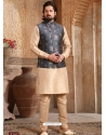 Cream Exclusive Readymade Kurta Pajama With Jacket