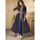 Navy Blue Designer Party Wear Real Georgette Anarkali Suit