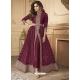 Deep Wine Designer Party Wear Real Georgette Anarkali Suit