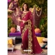 Deep Wine Latest Designer Wedding Wear Sari