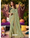 Pista Green Latest Designer Wedding Wear Sari