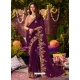 Purple Latest Designer Wedding Wear Sari