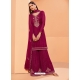 Rose Red Designer Party Wear Alizeh Pure Georgette Palazzo Salwar Suit