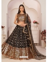 Black Designer Wedding Wear Mono Net Lehenga Choli