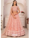 Baby Pink Designer Wedding Wear Mono Net Lehenga Choli
