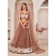 Brown Designer Wedding Wear Mono Net Lehenga Choli