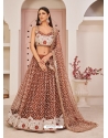 Brown Designer Wedding Wear Mono Net Lehenga Choli