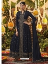 Navy Blue Designer Wedding Wear Premium Georgette Anarkali Suit