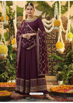 Purple Designer Wedding Wear Premium Georgette Anarkali Suit