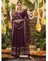 Purple Designer Wedding Wear Premium Georgette Anarkali Suit