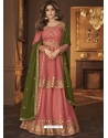 Light Red Designer Party Wear Real Georgette Wedding Lehenga Suit