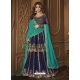 Dark Blue Designer Party Wear Real Georgette Wedding Lehenga Suit