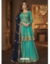 Aqua Mint Designer Party Wear Real Georgette Wedding Lehenga Suit