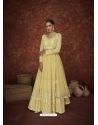 Light Yellow Designer Wedding Wear Georgette Anarkali Suit