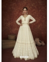 Off White Designer Wedding Wear Georgette Anarkali Suit