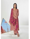 Dusty Pink Designer Party Wear Premium Tussar Silk Palazzo Salwar Suit
