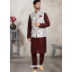 Maroon Exclusive Readymade Banarasi Silk Kurta Pajama With Jacket