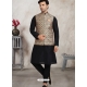 Black Exclusive Readymade Banarasi Silk Kurta Pajama With Jacket