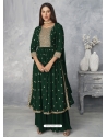 Dark Green Designer Party Wear Heavy Faux Georgette Salwar Suit