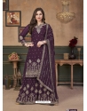 Purple Designer Party Wear Heavy Faux Georgette Salwar Suit