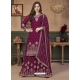 Deep Wine Designer Party Wear Heavy Faux Georgette Salwar Suit