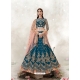 Teal Blue Designer Wedding Wear Lehenga Choli