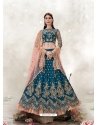 Teal Blue Designer Wedding Wear Lehenga Choli