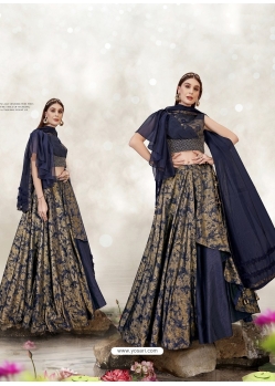 Navy Blue Designer Wedding Wear Lehenga Choli