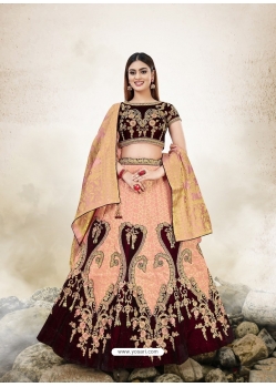 Light Orange Designer Wedding Wear Lehenga Choli