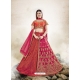 Rose Red Designer Wedding Wear Lehenga Choli