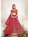 Rose Red Designer Wedding Wear Lehenga Choli