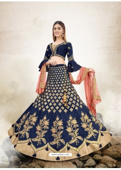 Navy Blue Designer Wedding Wear Lehenga Choli