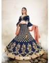 Navy Blue Designer Wedding Wear Lehenga Choli