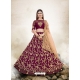 Deep Wine Designer Wedding Wear Lehenga Choli