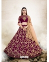 Deep Wine Designer Wedding Wear Lehenga Choli