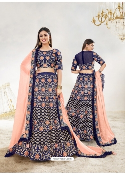 Navy Blue Designer Wedding Wear Lehenga Choli