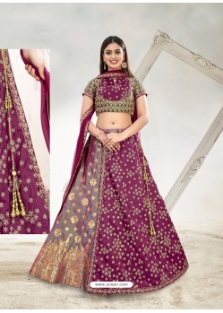 Medium Violet Designer Wedding Wear Lehenga Choli