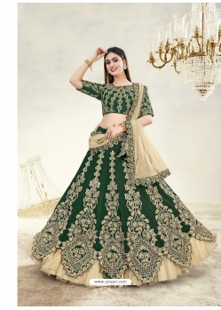 Dark Green Designer Wedding Wear Lehenga Choli