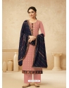 Dusty Pink Designer Party Wear Heavy Faux Georgette Salwar Suit