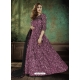 Lavender Designer Wedding Wear Net Anarkali Suit